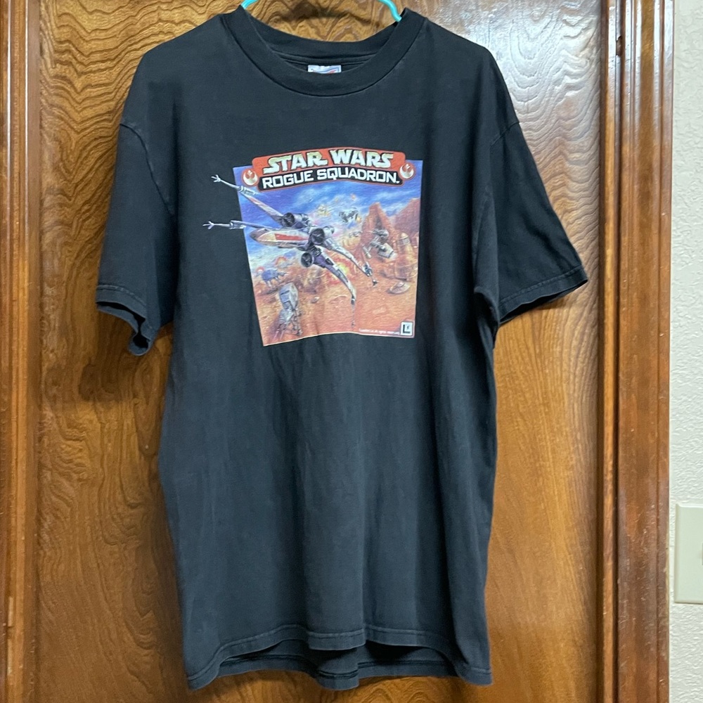 Early 90’s Star Wars Rogue Sqaudron N64 Promo Black T Shirt Size Large Mens